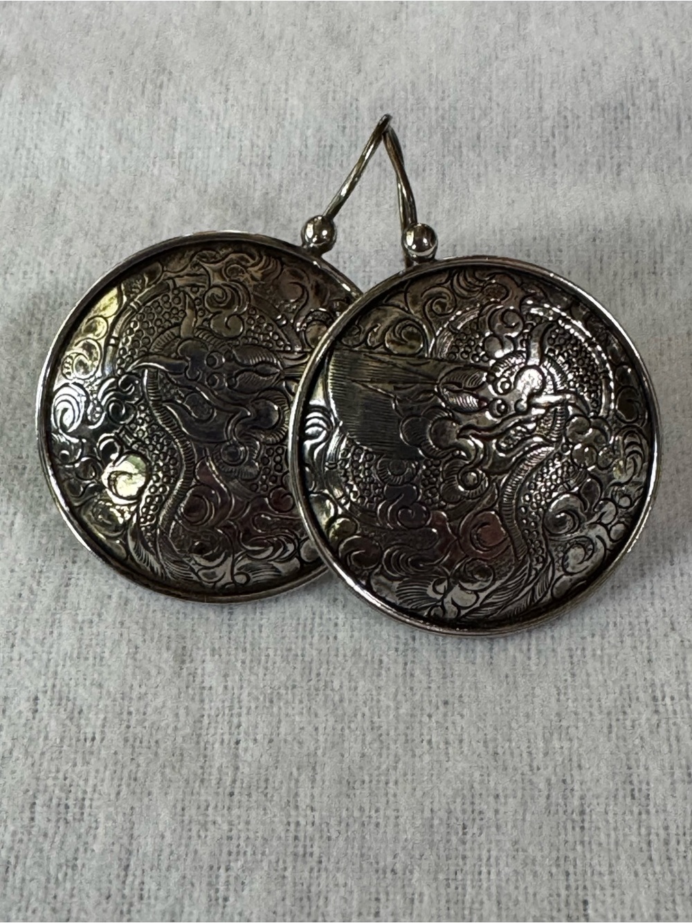 Silpada Sterling Silver Dragon Filigree Round Drop Earrings